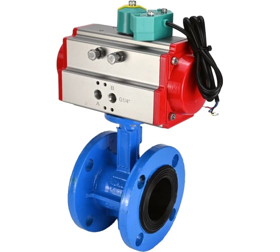 Затвор дисковый DN.ru GGG40-304-EPDM-2W-F-H Ду80 Ру16, пневмопривод DA-105, магнитный переключатель МППП-200 D050-85933