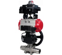 Кран шаровой DN.ru 316-316-PTFE-W-ISO-H Ду50 Ру40 пневмопривод DA-083, пневмораспределитель 24VDC, редуктор HDM-2, БКВ LSB-410 D160-55256
