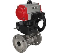 Кран шаровой DN.ru КШФПТ 304.180 Ду100 Ру16 пневмопривод DA-105, ручной дублёр HDM-3 D160-72468