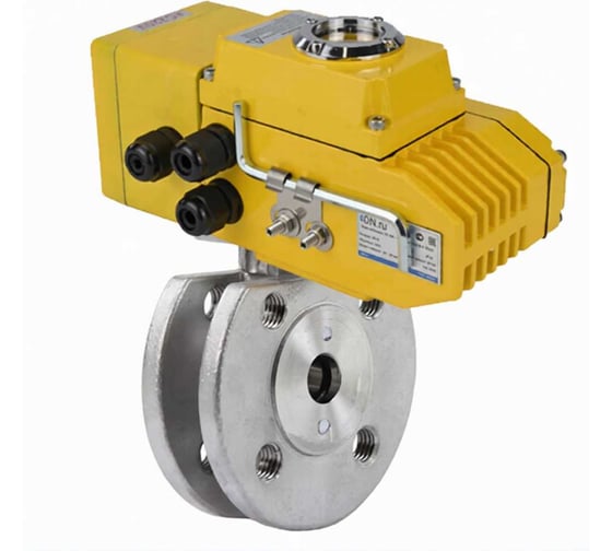 Кран шаровой DN.ru КШмФП.316.200 Ду40 Ру16, межфланцевый, электропривод QT-005-220-0-10В DAR D160-75771