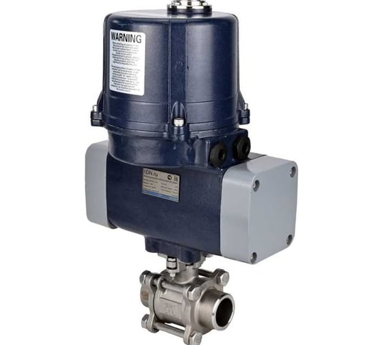 Кран шаровой DN.ru 316-316-PTFE-FP-W-ISO-H WDVF Ду40 Ру40, с 1/4-оборотным электроприводом ЭПВП 220В 50 Нм с пружинным возвратом D160-73292