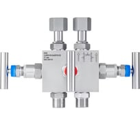 Блок трехвентильный РОСМА 3ВБ присоединение к процессу НР 2xM20x1.5, присоединение к прибору накидная гайка 2xM20x1.5, межосевое расстояние 54мм, нержавеющая сталь D070-09888