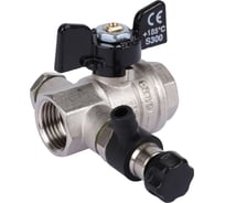 Кран шаровой с дренажем и воздухоотводчиком BUGATTI Oregon, ручка RG008TJ37KRNVO