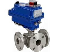 Кран шаровой DN.ru 316-316-PTFE-FP-3L-F-ISO-H Ду50 Ру16 HYMT, 3-ходовой L-тип фланцевый, эл.привод 005 380В D160-77088