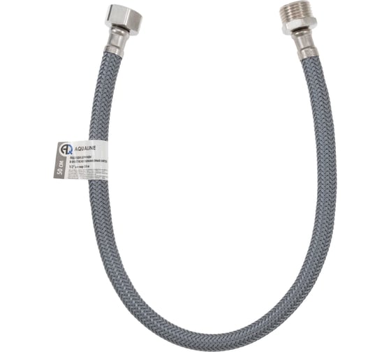 Подводка для воды в оплётке из полиамидных нитей AQUALINE вн-нар 1/2 - 50 см 05018