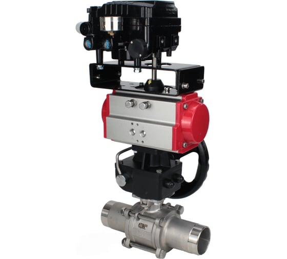 Кран шаровой DN.ru 316-316-PTFE-W-ISO-H Ду50 Ру40 пневмопривод DA-083, редуктор HDM-2, пневмопозиционер EPRP1-NU-0-08 D160-55631 1