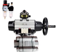 Кран шаровой DN.ru 316-316-PTFE-FP-SW-ISO-H Ду100 Ру63 под приварку, пневмопривод DA-105-1, пневмораспр. (2EM) 220VAC, БКВ LSB-510 Ex, БПВ D160-75962