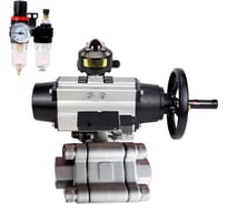 Кран шаровой DN.ru 316-316-PTFE-FP-SW-ISO-H Ду100 Ру63 под приварку, пневмопривод DA-105-1, пневмораспр. 24VDC, БКВ LSB-510 Ex, БПВ D160-75946