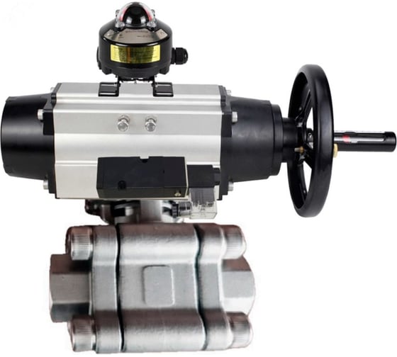 Кран шаровой DN.ru 316-316-PTFE-FP-SW-ISO-H Ду100 Ру63 под приварку, пневмопривод DA-105-1, пневмораспр. 220VAC, БКВ LSB-510 Ex D160-75939