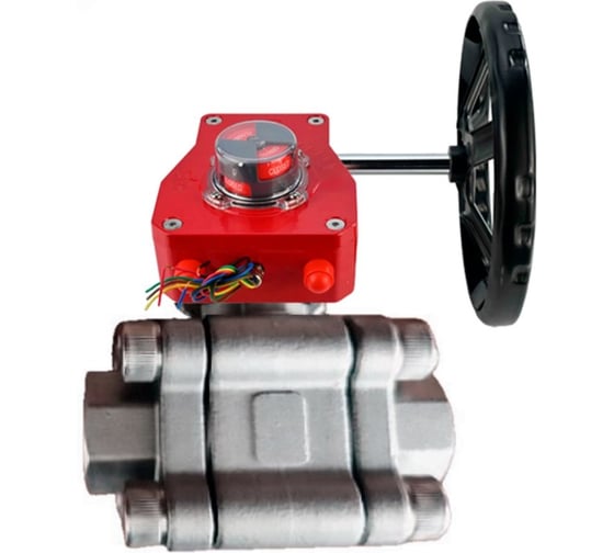 Кран шаровой DN.ru 316-316-PTFE-FP-SW-ISO-H Ду100 Ру63 под приварку, редуктор HGBF-3 с индикатором положения и датчиком обратной связи D160-75928