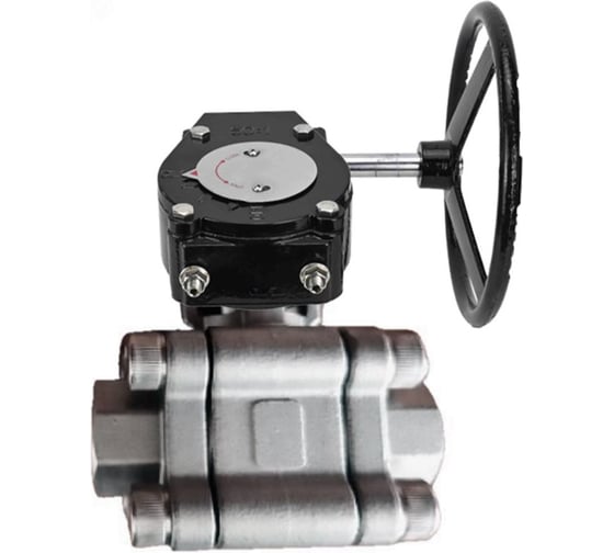 Кран шаровой DN.ru 316-316-PTFE-FP-SW-ISO-H Ду100 Ру63, под приварку, редуктор RDN-5 D160-75971