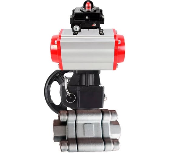 Кран шаровой DN.ru 316-316-PTFE-FP-SW-ISO-H Ду40 Ру63 под приварку, пневмопривод DA-065, БКВ LSB-410 Ex, дублёр HDM-1 D160-76332