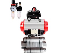 Кран шаровой DN.ru 316-316-PTFE-FP-SW-ISO-H Ду100 Ру63 под приварку, пневмопривод SA-160, пневмораспр. (2EM) 220VAC, БКВ LSB-410 Ex, БПВ D160-76523