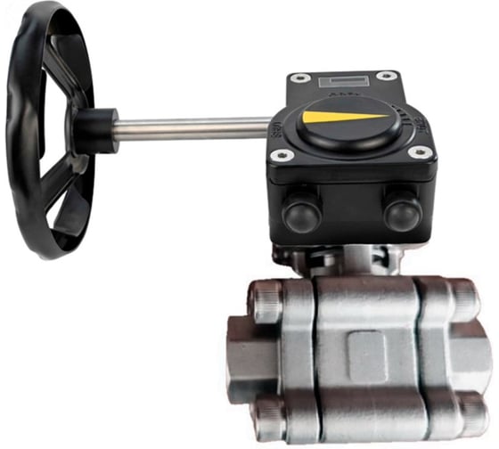 Кран шаровой DN.ru 316-316-PTFE-FP-SW-ISO-H Ду100 Ру63, под приварку, редуктор HAM-3 D160-75918