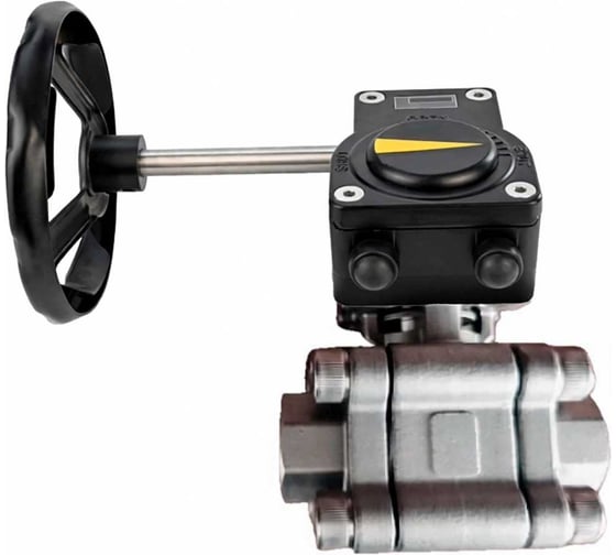 Кран шаровой DN.ru 316-316-PTFE-FP-SW-ISO-H Ду100 Ру63, под приварку, редуктор HAM-3 D160-75918