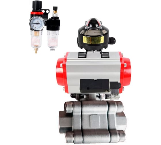 Кран шаровой 316-316-PTFE-FP-SW-ISO-H Ду40 Ру63 под приварку, пневмопривод DA-065, пневмораспр. 220VAC, БКВ LSB-510 Ex, БПВ DN.ru D160-76027