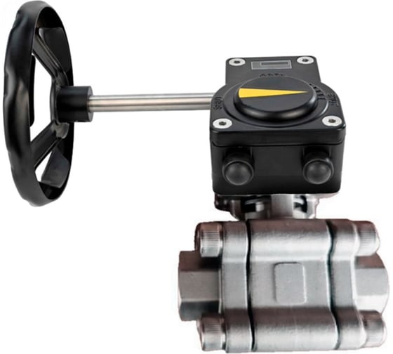 Кран шаровой 316-316-PTFE-FP-SW-ISO-H Ду40 Ру63, под приварку, редуктор HAM-1 DN.ru D160-75919