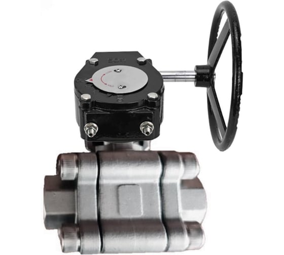 Кран шаровой 316-316-PTFE-FP-SW-ISO-H Ду40 Ру63, под приварку, редуктор RDN-3 DN.ru D160-75972