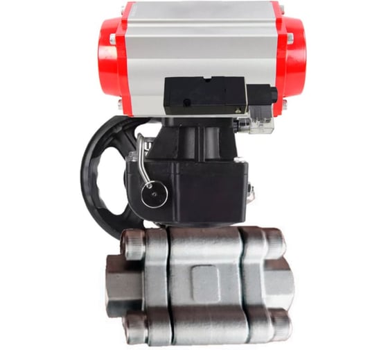 Кран шаровой 316-316-PTFE-FP-SW-ISO-H Ду40 Ру63 под приварку, пневмопривод DA-065, пневмораспр. 24VDC, дублёр HDM-1 DN.ru D160-76137