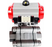 Кран шаровой 316-316-PTFE-FP-SW-ISO-H Ду40 Ру63 под приварку, пневмопривод SA-105, пневмораспр. (2EM) 220VAC DN.ru D160-76544