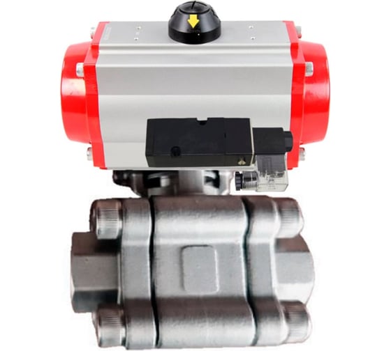 Кран шаровой 316-316-PTFE-FP-SW-ISO-H Ду40 Ру63 под приварку, пневмопривод DA-065, пневмораспр. 220VAC DN.ru D160-76057