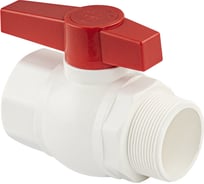 Кран шаровый Санакс 2" г/ш, ручка-рычаг, серия Макплюс, из АБС пластика, в пакете, цвет БЕЛЫЙ. M471-2