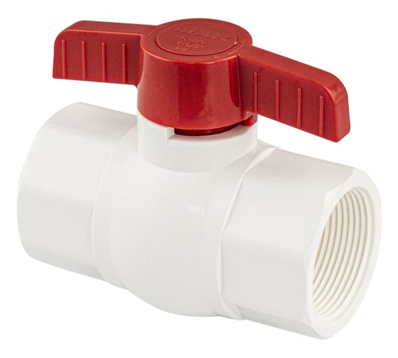 Кран шаровый Санакс 1 1/2" г/г, ручка-бабочка, серия МАКплюс, из АБС пластика, в пакете, цвет БЕЛЫЙ. M470-112