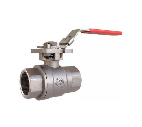 Кран шаровой полнопроходной RUSHWORK РАШВОРК 7015, DN008, PN63, корпус - CF8M, шар - AISI316, уплотнение шара - PTFE, ВР/ВР, двухсоставной, ISO 5211, F03, рукоятка-рычаг 7015-008-63