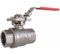 Кран шаровой полнопроходной RUSHWORK РАШВОРК 7015, DN010, PN63, корпус - CF8M, шар - AISI316, уплотнение шара - PTFE, ВР/ВР, двухсоставной, ISO 5211, F03, рукоятка-рычаг 7015-010-63