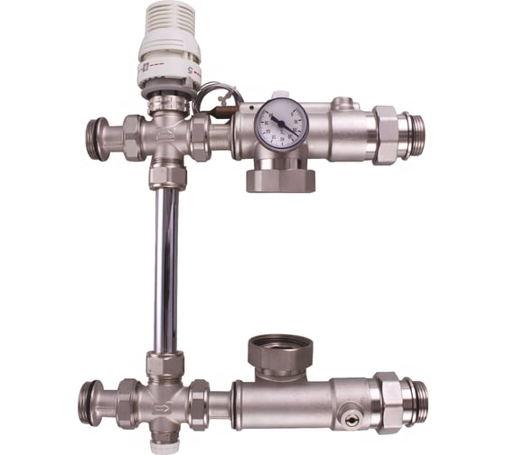 Смесительный узел 1" с термоголовкой, левый TEBO T-СУ.Л.ТГ.1.130.CN