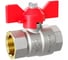 Кран шаровой латунный LD PRIDE 47.15.В-В.Б Ду 15 Ру 40 бабочка (red) с биркой LD 47.310.15 R 1