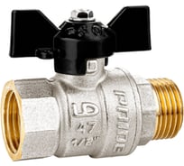 Кран шаровой латунный LD PRIDE 47.15.В-Н.Б Ду 15 Ру 40 бабочка (red) с биркой LD 47.312.15 R