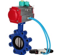 Затвор дисковый DN.ru QT450-304-EPDM-2W-Fb-H Ду50 Ру16 LUG, пневмопривод DA-065, пневмораспределитель 220VAC, переключатель МППП-200 D050-86165