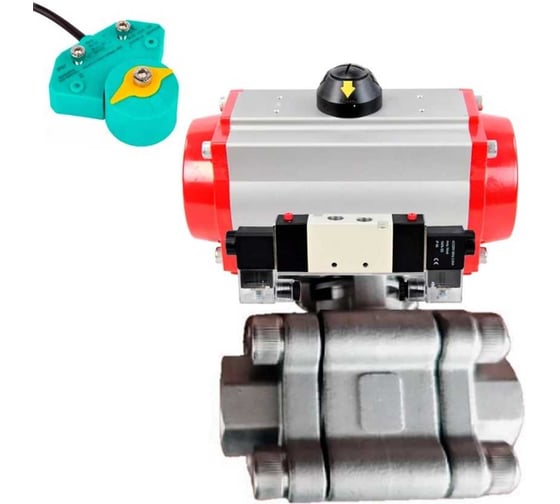 Кран шаровой DN.ru 316-316-PTFE-FP-SW-ISO-H Ду80 Ру63 под приварку, пневмопривод DA-105, пневмораспр. 24VDC, МППП-200 D160-76070