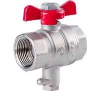 Кран шаровой MVI ГОСТ для подключения термодатчика, 3/4 x 9 мм вн.-вн., рукоятка «бабочка» BV.849.05