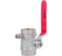 Кран шаровой MVI ГОСТ с дренажем и воздухоотводчиком, 1 1/4 вн.-вн., рычажная рукоятка BV.830.07