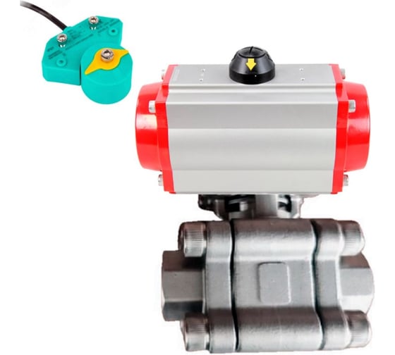 Кран шаровой DN.ru 316-316-PTFE-FP-SW-ISO-H Ду50 Ру63 под приварку, пневмопривод SA-105, МППП-200 D160-76549