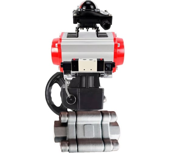 Кран шаровой DN.ru 316-316-PTFE-FP-SW-ISO-H Ду50 Ру63 под приварку, пневмопривод DA-083, пневмораспр. (2EM) 220VAC, БКВ LSB-210, дублёр HDM-1 D160-76168