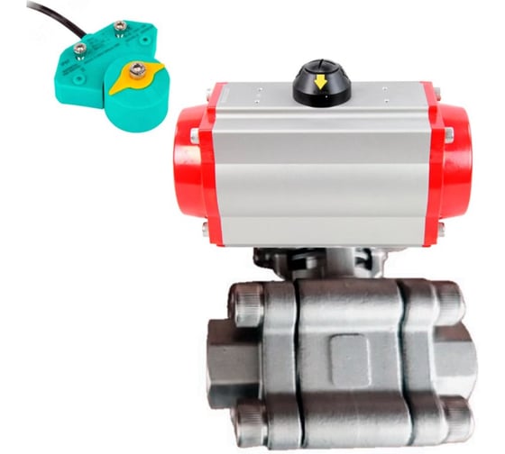 Кран шаровой DN.ru 316-316-PTFE-FP-SW-ISO-H Ду50 Ру63 под приварку, пневмопривод DA-083, МППП-200 D160-76318