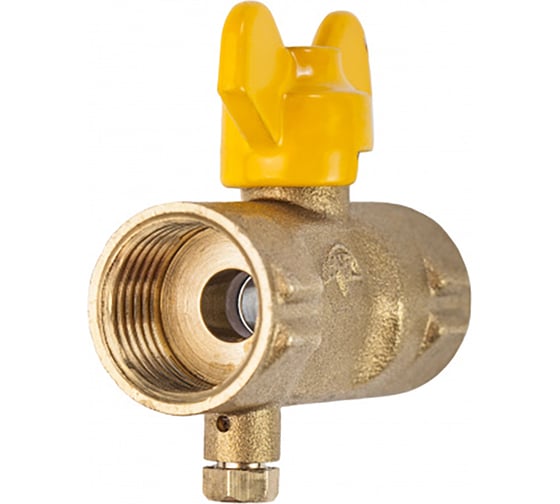 Кран шаровый газовый трёхходовой для манометра с краном Маевского ПО Физтех, АО 11б27пМ.02, Pу 16, Ду 15, G1/2×G1/2, 4687207086653