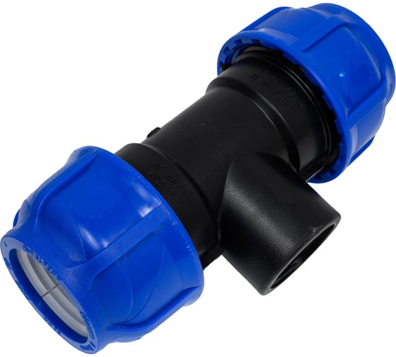 Компрессионный переходной тройник VALFEX ПНД, с внутренней резьбой, 50-1 1/4"-50 1210015011450