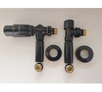 Комплект термостатический осевой VIVALDO 1/2 с удлинителями и чашками черный AATRVSRE-BL