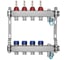 Коллекторная группа BYR PEX из нержавеющей стали, 1-Т4-3/4ЕК L=50 с расходомерами, термостатическими клапанами 2425-04 1