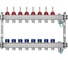 Коллекторная группа BYR PEX из нержавеющей стали, 1-Т8-3/4ЕК L=50 с расходомерами, термостатическими клапанами 2425-08 1