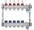 Коллекторная группа BYR PEX из нержавеющей стали, 1-Т5-3/4ЕК L=50 с расходомерами, термостатическими клапанами 2425-05 1