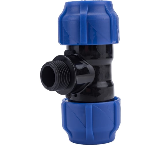 Компрессионный переходной тройник VALFEX ПНД, с наружной резьбой, 32-3/4"-32 1210023203432