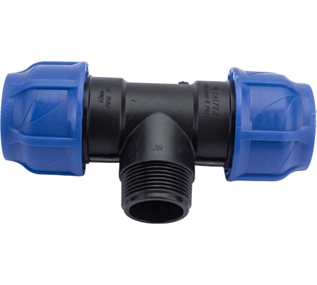 Компрессионный переходной тройник VALFEX ПНД, с наружной резьбой, 40-1 1/4"-40 1210024011440