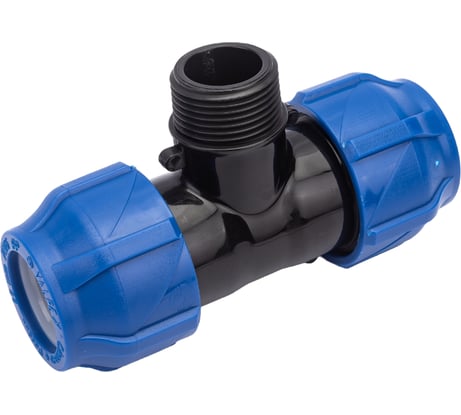 Компрессионный переходной тройник VALFEX ПНД, с наружной резьбой, 25-3/4"-25 1210022503425