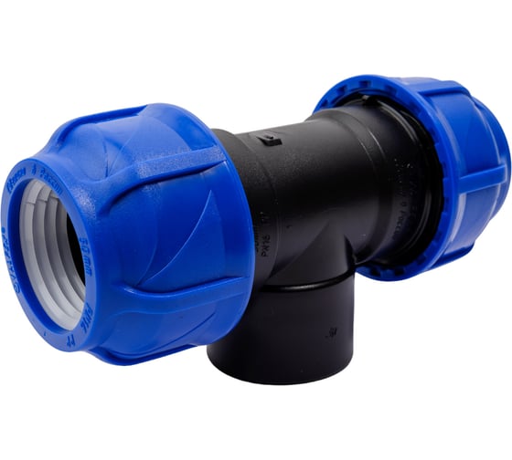 Компрессионный переходной тройник VALFEX ПНД, с внутренней резьбой, 50-1 1/2"-50 1210015011250
