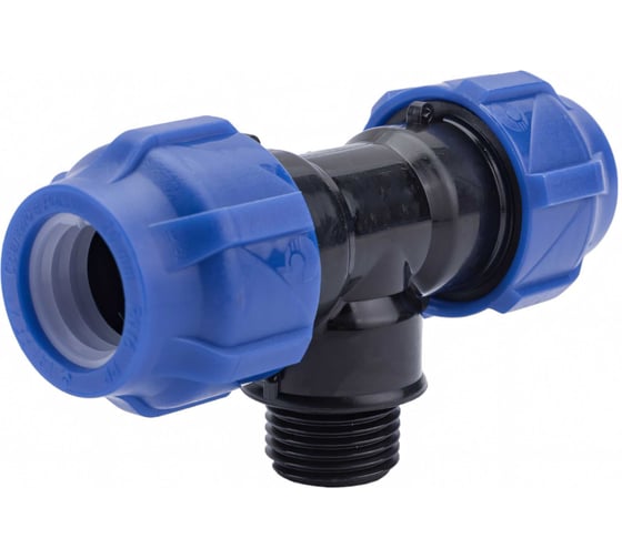 Компрессионный переходной тройник VALFEX ПНД, с наружной резьбой, 20-1/2"-20 1210022001220